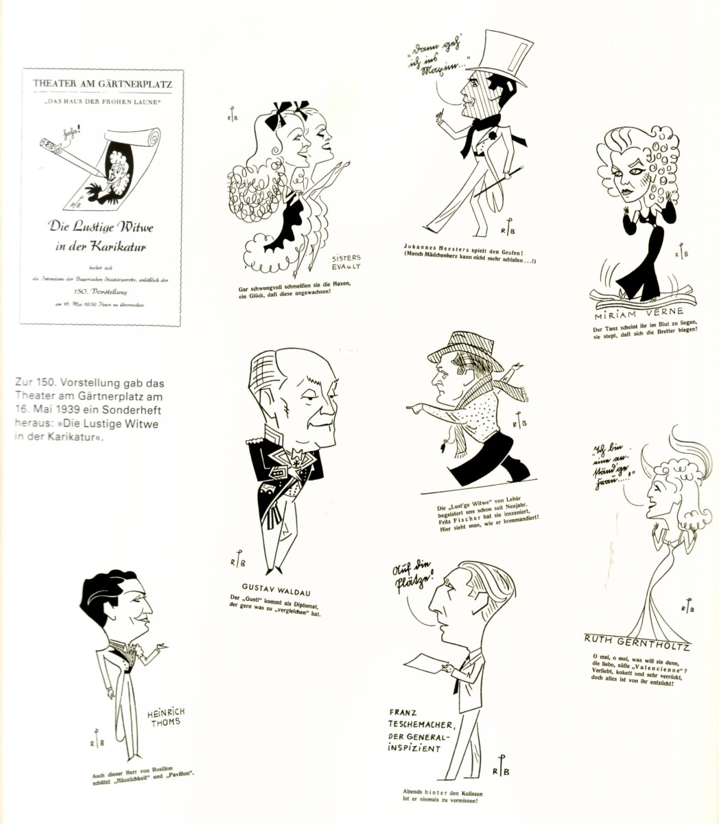 The "Merry Widow" in Munich, 1938, production by Fritz Fischer. A page from the program booklet.