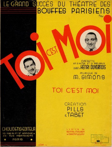 The poster for the original Paris "Toi c'est moi".