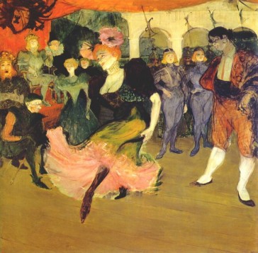 Henri Toulouse-Lautrec's painting of Marcelle Lender doing the bolero in "Chilperic", 1895.