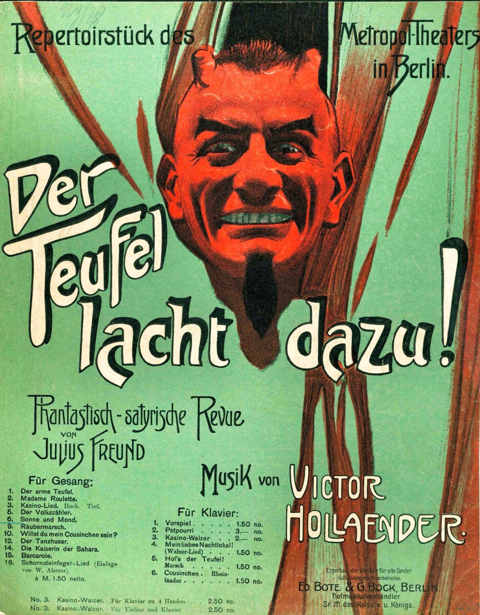 Sheet music cover for "Der Teufel lacht dazu".