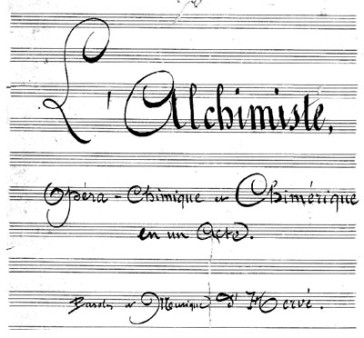 A page of the score of "L'Alchimiste".