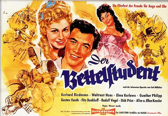 Poster for the 1956 film version of "Der Bettelstudent".