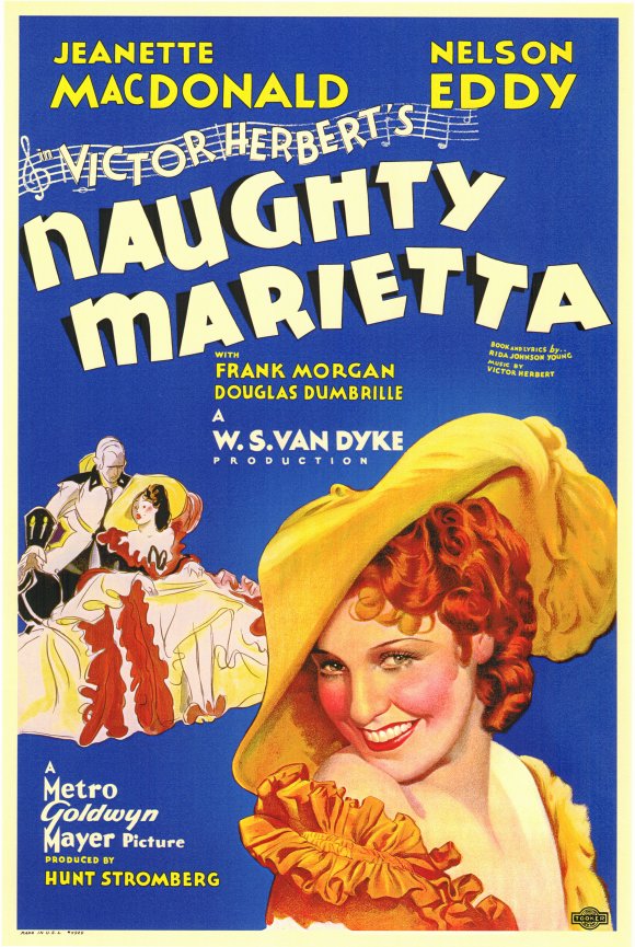 The poster for the hugely popular 1935 movie version of "Naughty Marietta".