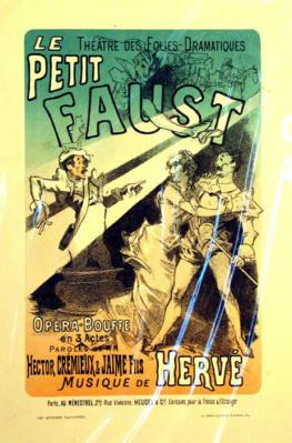Poster for "Petit Faust" with a cross-dressing Mephisto.