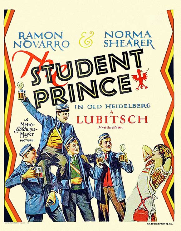 Poster for the first film version of "The Student Prince", directed by Ernst Lubitsch in 1927.