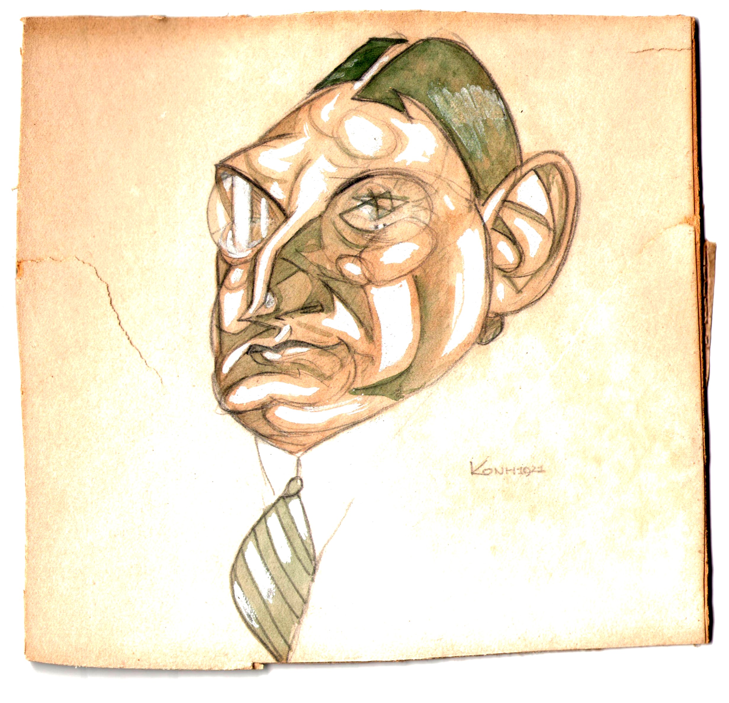 A caricature of Benatzky from the 1920s, with a "Jewish Star" in his eye. (Photo: Archive of the Operetta Research Center.)