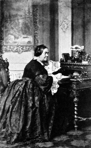 Charlotte Birch-Pfeiffer at her writing desk, 1850.