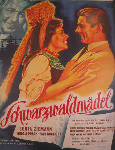 Poster for the incredibly successful film version of "Schwarzwaldmädel" from 1950.