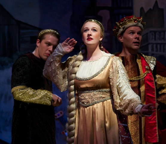 Emily Nelson as Elsa, "A typical grand operatic maiden in the usual distressing predicament." (Photo: Matt Dilyard/OLO)