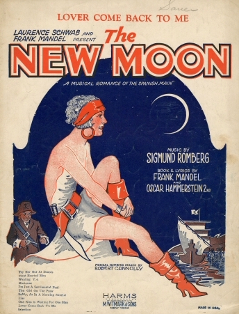 Sheet music cover for "Lover Come Back to Me" from "New Moon".