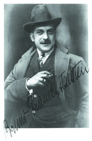 Bruno Granichstaedten, the 1920s star composer. Autographed postcard from the archive of Ernst Kaufmann.