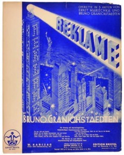 Sheet music cover for the 1930 operetta "Reklame."