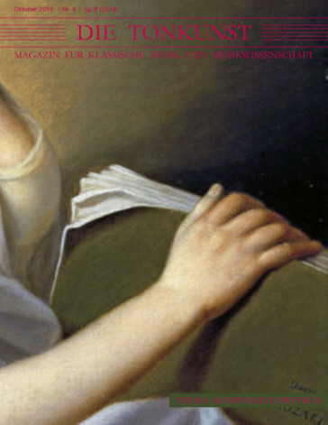 The October 2014 issue of "Die Tonkunst" dedicated to composer's widows.