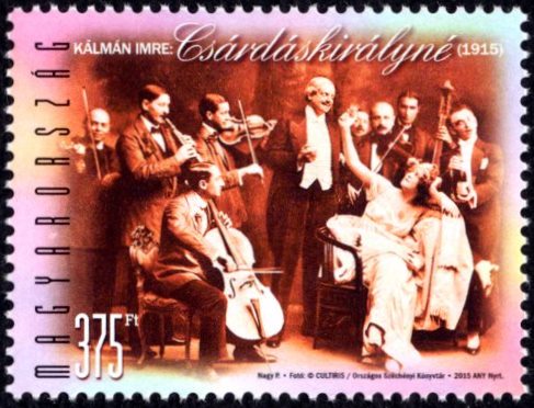 The Hungarian postal stamp commemorating the centenary of "Die Csardasfürstin."