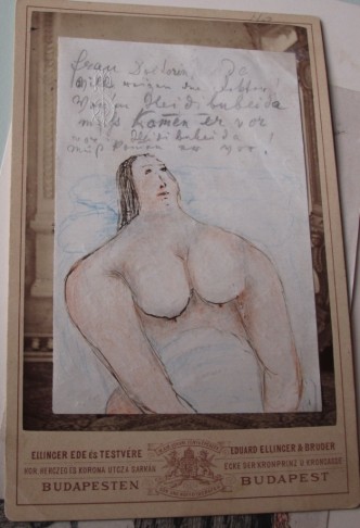 Typical "pornographic" drawing by Johann Strauss.