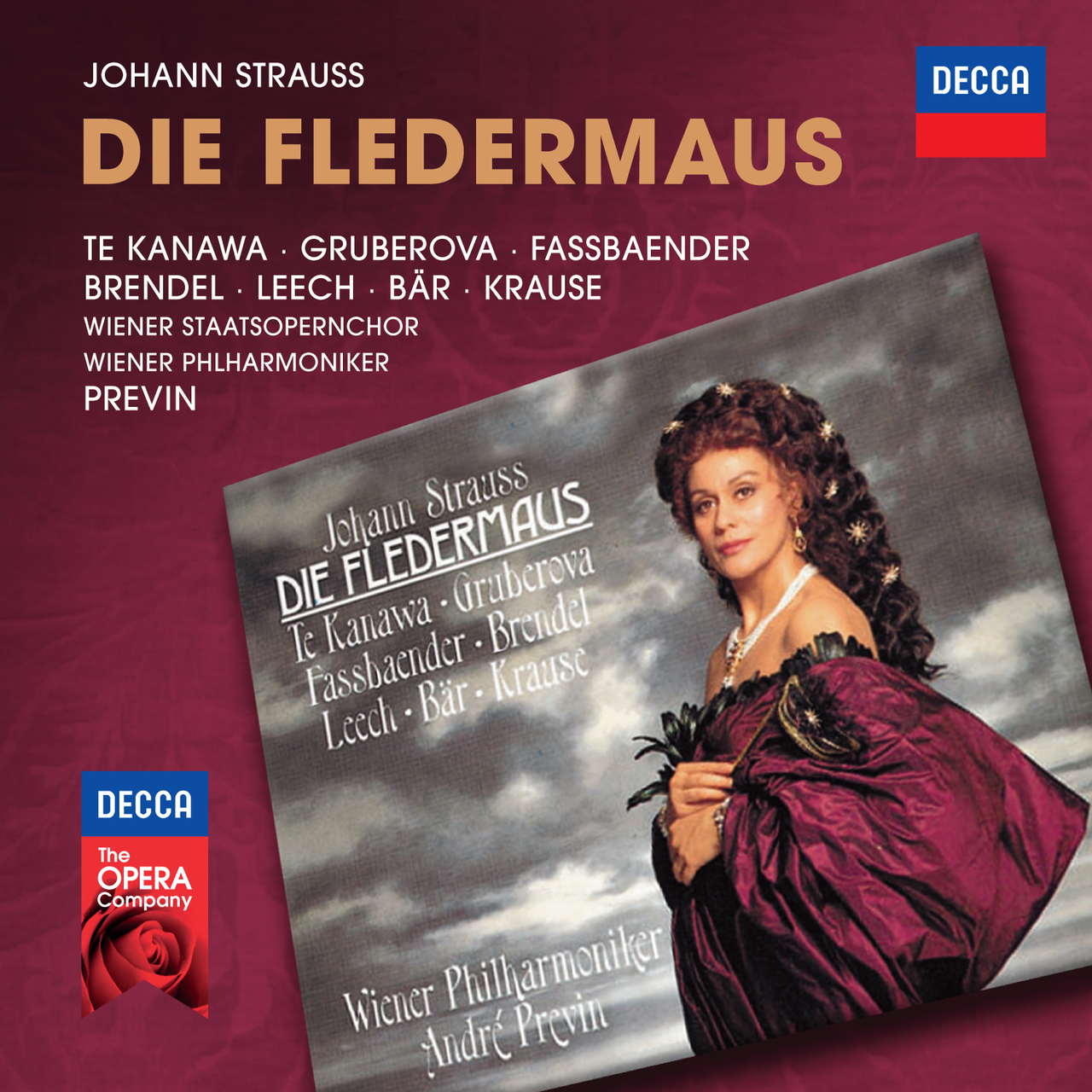 André Previn's 1991 recording of "Fledermaus" starring Kiri te Kanawa. (Photo: Decca)