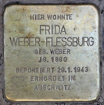 The "Stolperstein" for Frida Weber-Flessburg on Hektorstraße 3, Berlin. (Photo: Wikipedia)