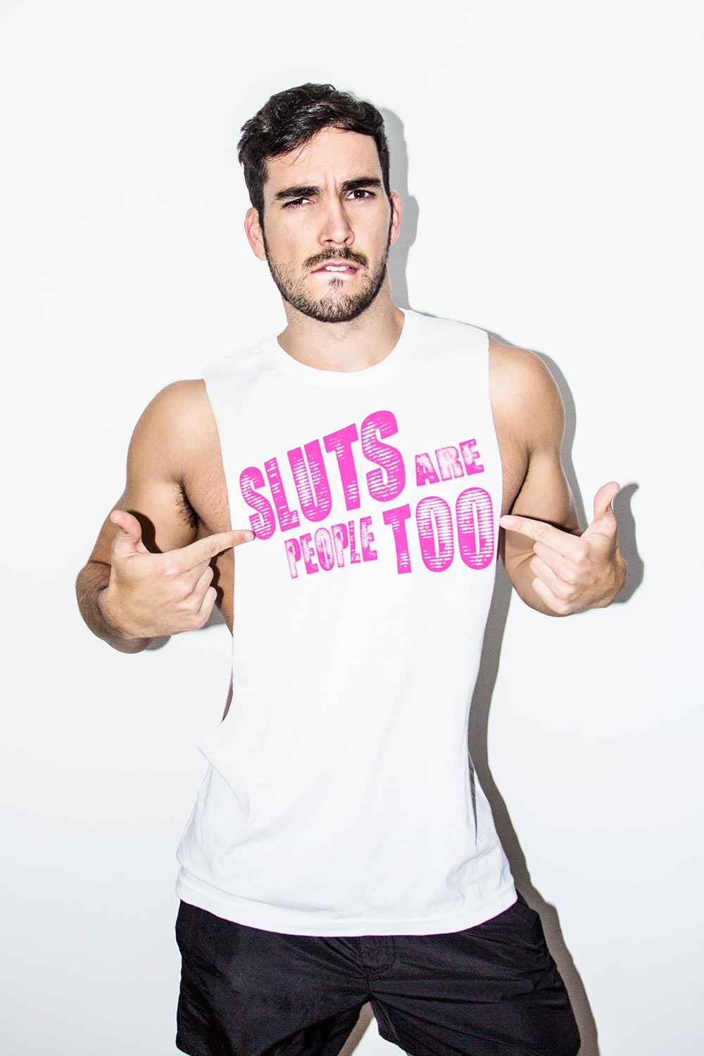 A Schwarzrosagold t-shirt with the slogan "Sluts are people too." (Photo: Schwarzrosagold)
