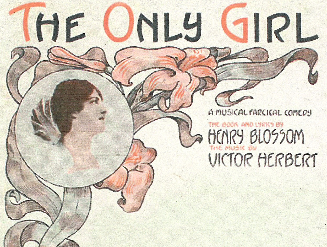 Sheet music cover design for "The Only Girl."