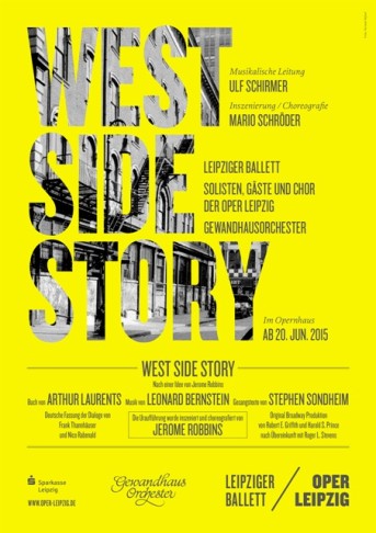 Poster for the 2015 production of "West Side Story" in Leipzig.