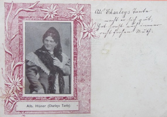 Albert Hüner as Charley's Aunt, ca. 1911. (Photo: Schwules Museum*)