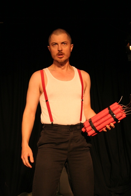 The gay neo Nazi in "The Beastly Bombing," LA production 2006. (Photo: Kim Gottlieb Walker)