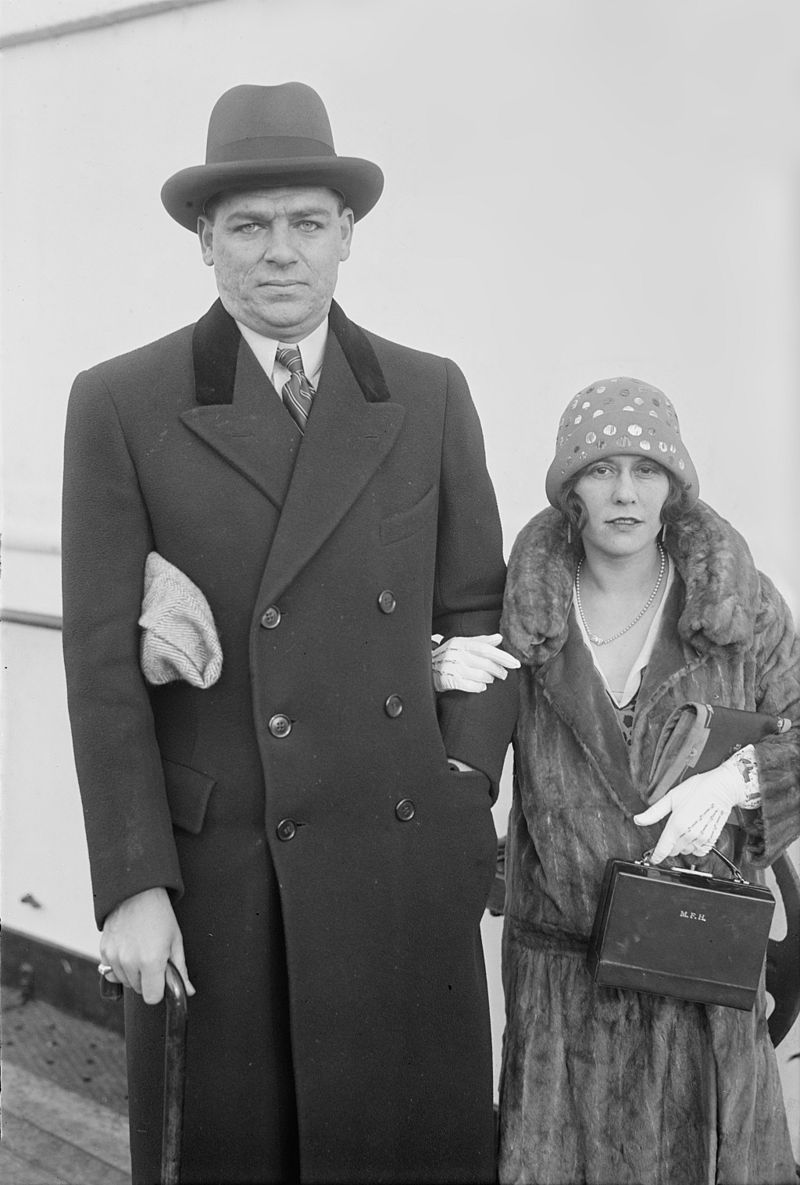 Hammerstein with his first wife, Myra Finn, photographed aboard a ship.