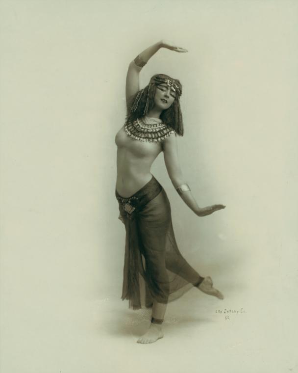 Ruth Saint Denis began to investigate Asian dance after seeing an image of the Egyptian goddess Isis in a cigarette advertisement, 1910. 