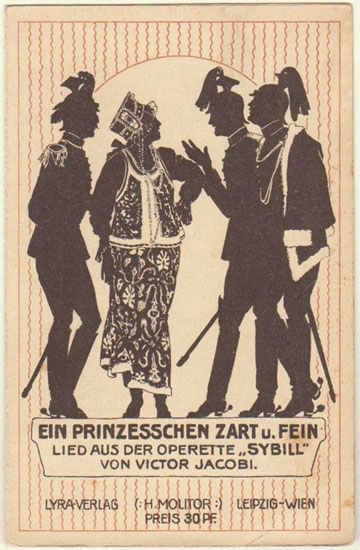 Sheet music cover for Viktor Jacobi's"Sybill": "Ein Prinzesschen zart und fein".