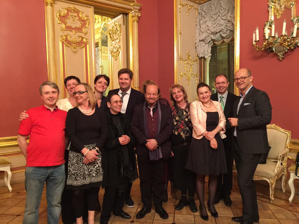 The production team of stage director KERO, and the director of the Budapest operetta Theater (far right): György Lőrinczy. (Photo: Private)