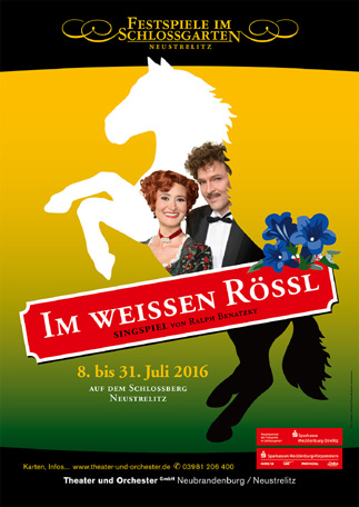 Poster for the 2016 "Im weißen Rössl" in Neustrelitz.