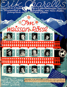 Sheet music cover for "Im weißen Rössl" 1930.