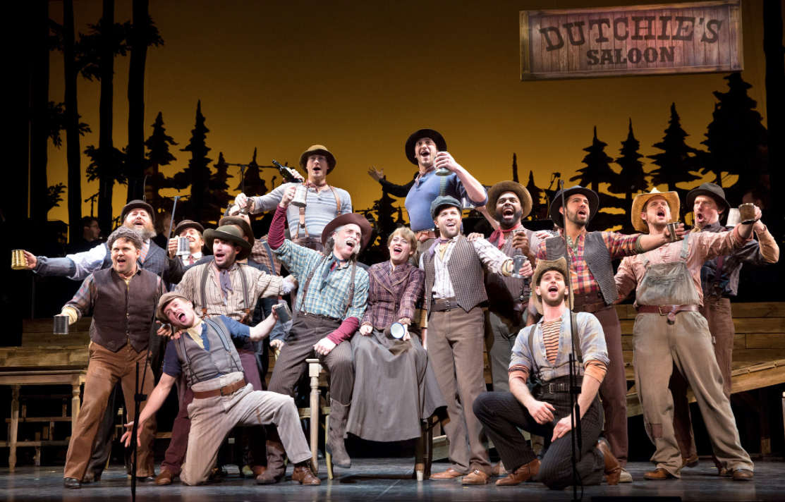 The lusty cowboys from Encores' "Paint Your Wagon," 2015. (Photo: Joan Marcus)