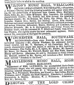 1858 newspaper listing. (Photo: Archive Kurt Gänzl)