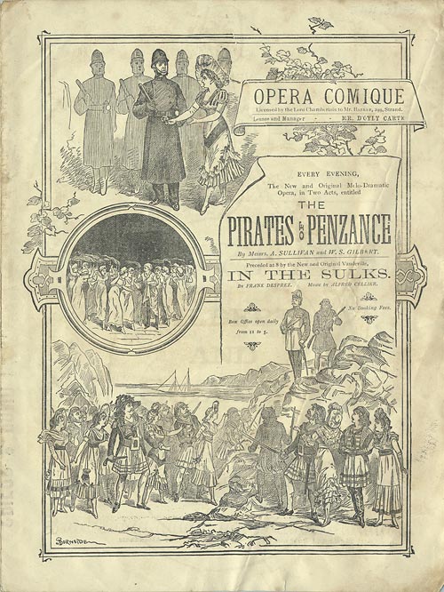 Programme cover for the 1881 production at the Opéra Comique in London.