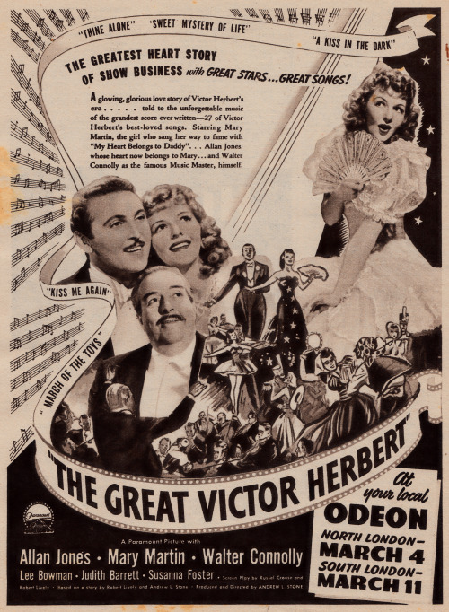 Advertisement for the movie "The Great Victor Herbert."