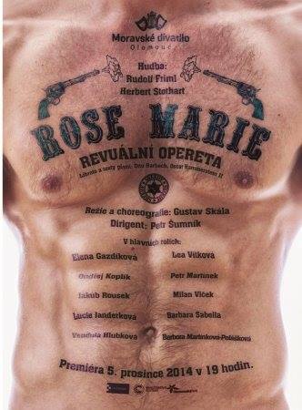 Poster for a Czech production of Friml's "Rose Marie" in the new millennium, with a definite Barihunk appeal.