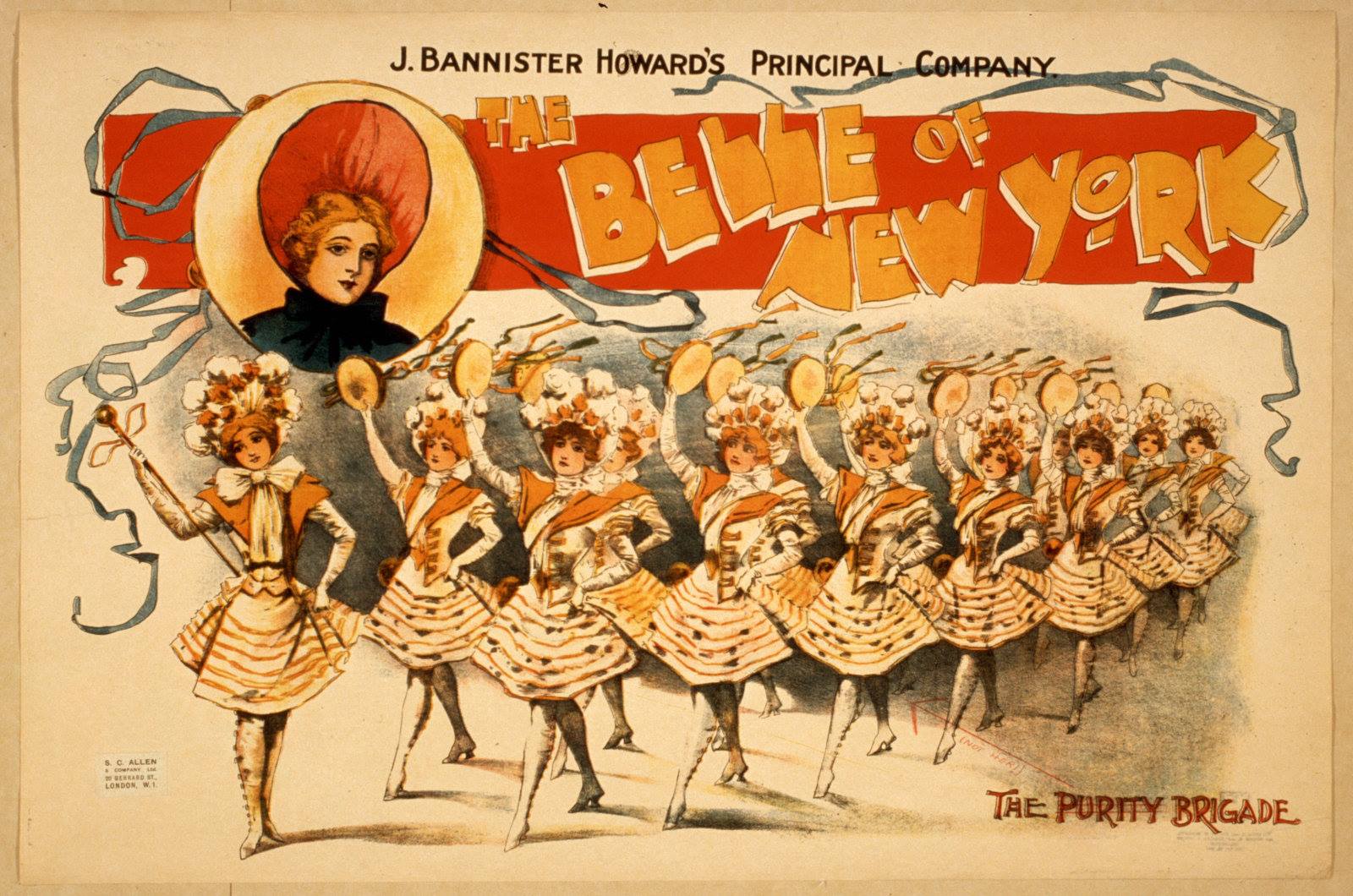 Poster for the "Belle of New York" featuring the so called "Purity Brigade." (Photo: Collection Dario Salvi)