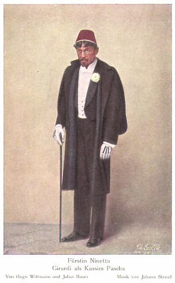 Alexander Girardi as Kassim Pascha in "Fürstin Ninetta" by Johann Strauss. (Photo Archive Marion Linhardt)