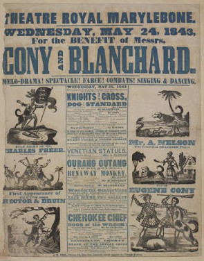 Advertisement for "The Cherokee Chief" in 1843 at Theatre Royal Marylebone. (Photo: Kurt Gänzl Archive)