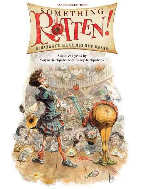 Poster for the Shakespeare musical "Something Rotten!" that uses simular visuals as Stefan Herheim in "Blaubart."