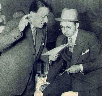 Librettist Kurt Schwabach (left) with Willy Rosen in the 1920s.