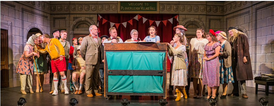 Opening Chorus Act One: villagers rehearsing the song they intend singing to the happy couple in "The Sorcerer." Production by the National Gilbert and Sullivan Opera Company, 2018. (Photo: Jane Stokes)