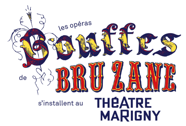 The logo for the "Bouffes Bru Zane" at Théâtre Marigny.