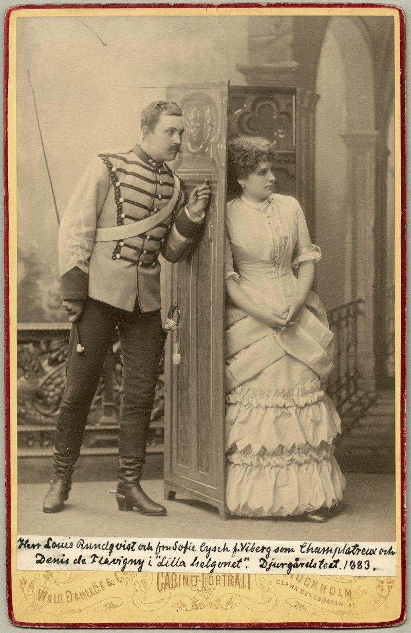 Scene from the 1883 production of "Mam’zelle Nitouche" in Stockholm. 