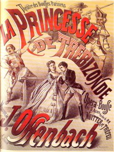 Poster for the first Paris production of Offenbach's "La Princesse de Trébizonde." 