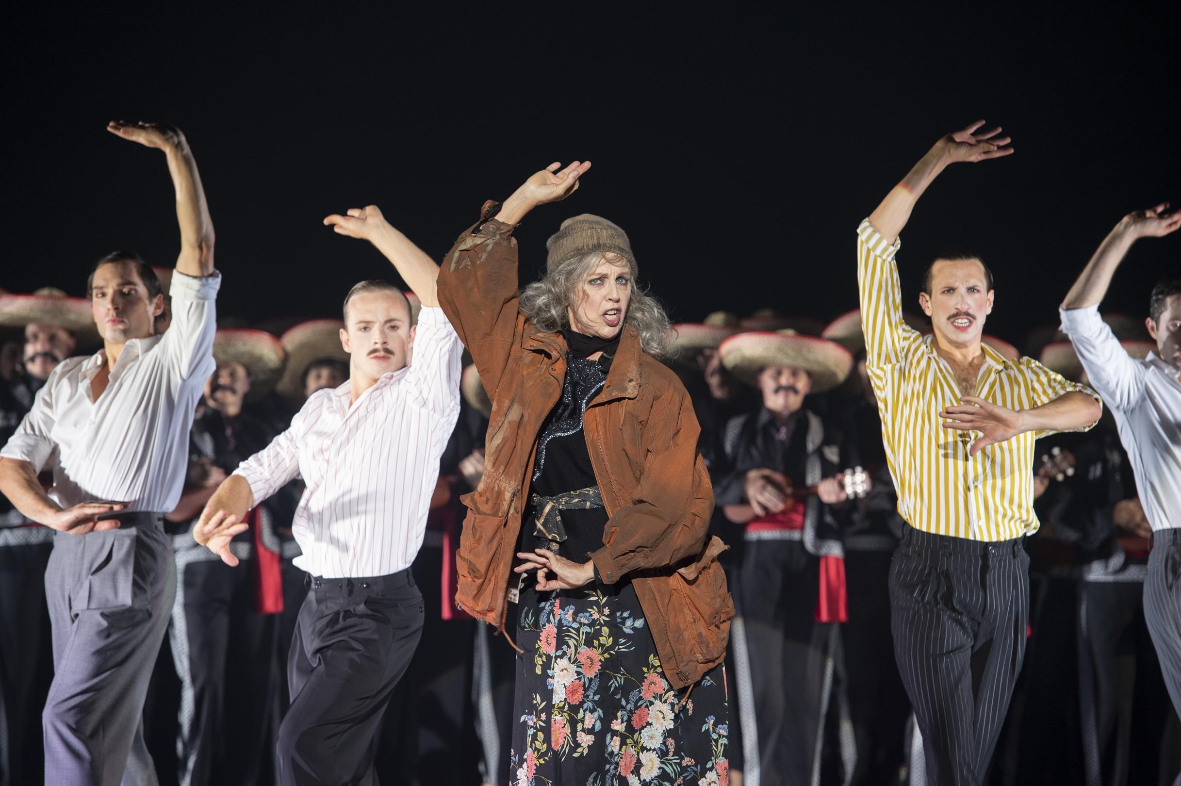 Anne Sofie von Otter as The Old Lady in Barrie Kosky's "Candide" at Komische Oper Berlin. (Photo: Monika Ritterhaus) 