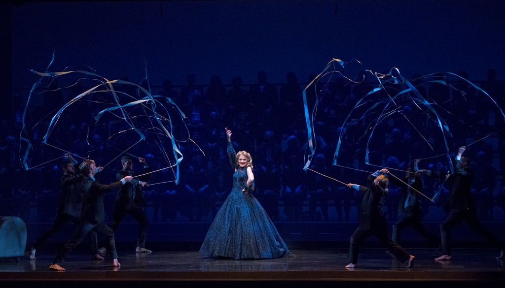 Victoria Clark, center stage, as Liza during the Glamour Dream in "Lady in the Dark," City Center 2019. (Photo: Richard Termine)