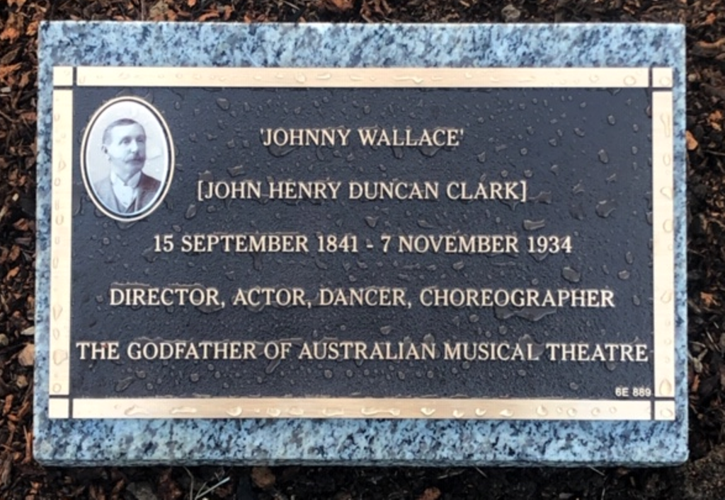 A memorial for J D Wallace, the "Godfather of Australian Musical Theatre." (Photo: Kurt Gänzl)