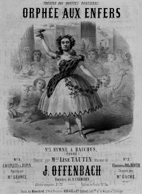 Lise Tautin dressed as a Bacchante in "Orphée aux enfers," on a sheet music cover. (Photo: Archive Kurt Gänzl)
